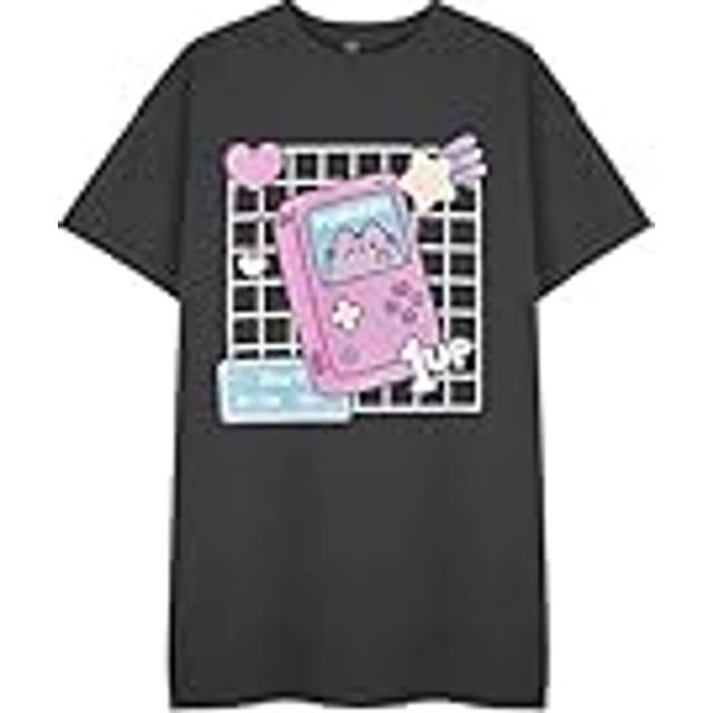 (Small) Pusheen Short Sleeved T-Shirt Dress (Womens Grey)