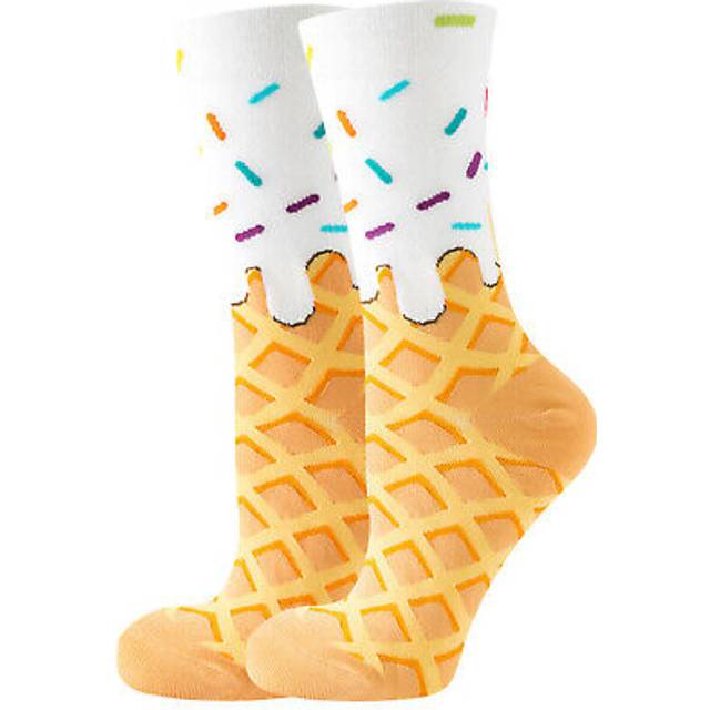 (Ice Cream Cone) Novelty Socks Unisex One Size - Dessert