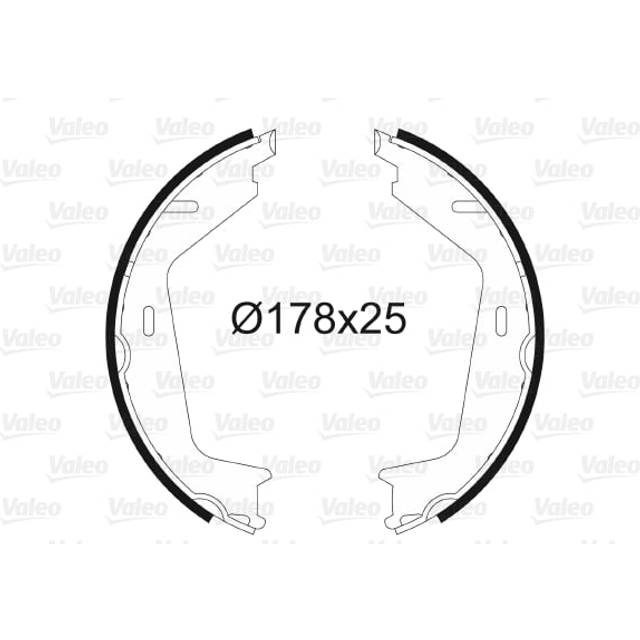 VALEO Handbromsbackar 564201 Bakaxel utan hjulbromscylinder VOLVO: V70 2, XC90 I, S60 I