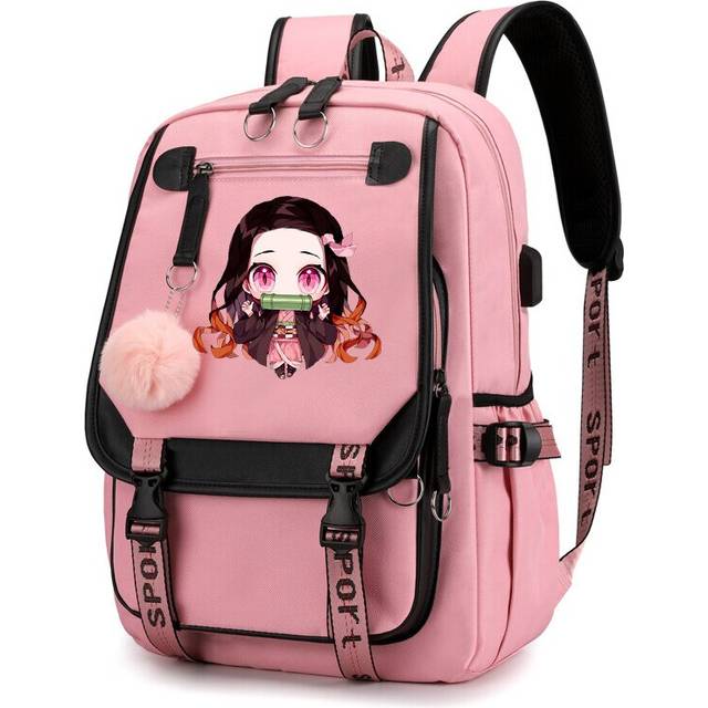 (PK-yaiba109) Demon Slayer Nezuko Backpacks for Men Anime School Bag for Teenager Canvas