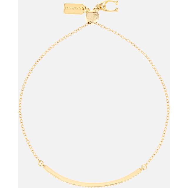 Coach Gold-Plated Cubic Zirconia Slider Bracelet - Silver