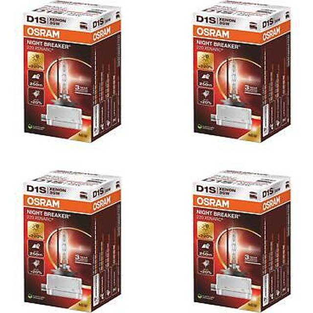 OSRAM XENARC NIGHT BREAKER 220, D1S, +220% mer ljusstyrka, xenonstrålkastare, 66140XN2, hopfällbar låda (1 lampa)