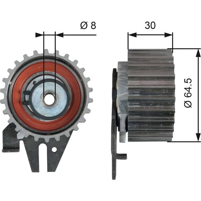 GATES Spännrulle, tandrem T43239 G-Force Redline™