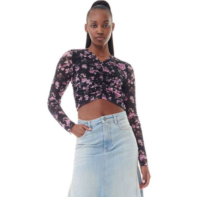 Floral Mesh Long Sleeve Shirt