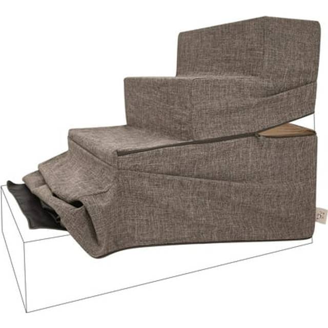 Best Pet Supplies Foldable Pet Stairs Cover for Foam Dog Ramps  Replacement Slip with Non-Slip Step Surface  Plush and Soft Fabric  Provides Paw Tract