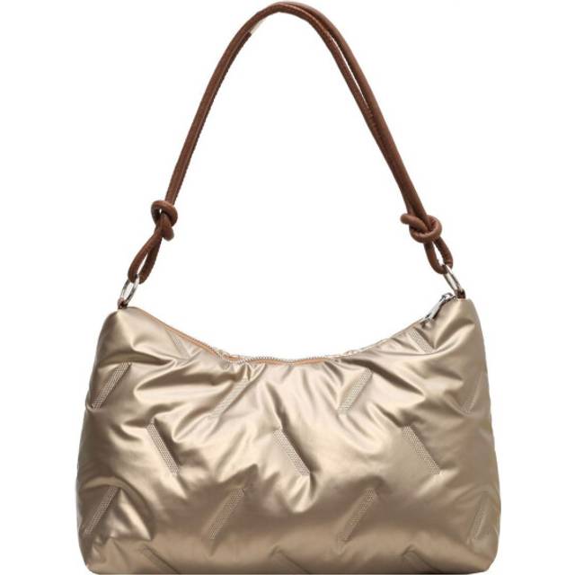 (Gold) Handbag Fashion Down Cotton Jacket Bag Large Capacity Shoulder Bag Pu Female Bag