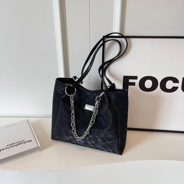 (Black) Womens Bag Tote Shoulder Bag Highgrade Texture Casual Fashion Pu Material Bag