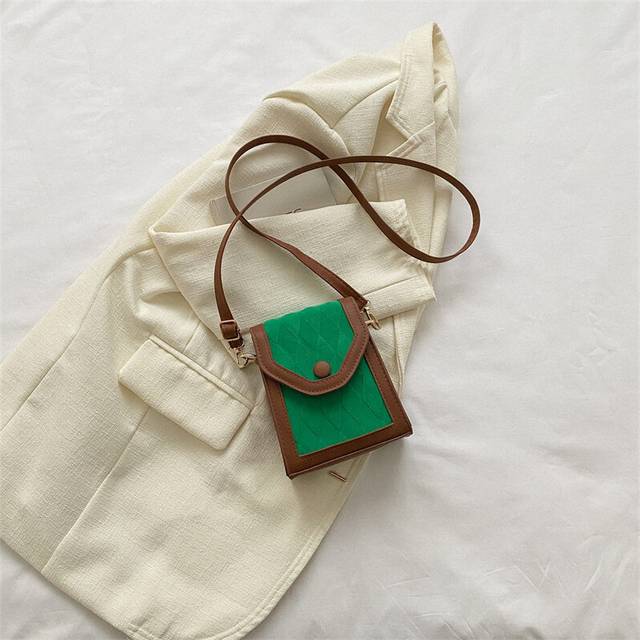 (Green) Shoulder One Crossbody Small Square Bag Fashion Casual Simple Classic Girl Style