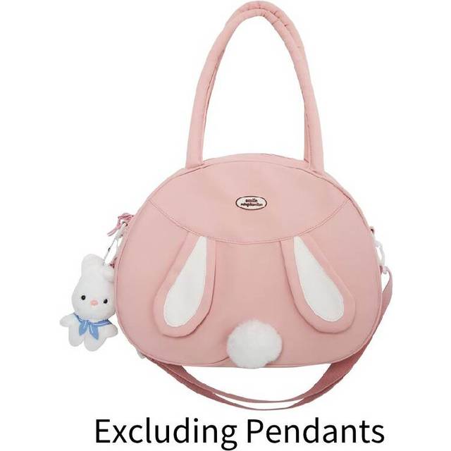 (Pink, 37cm/14.57in) Shoulder Cross Body Bag Large Capacity Rabbit Ears Soft Cute Casual Womens