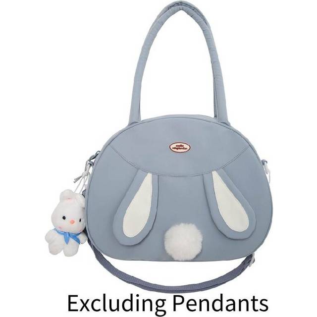 (Blue, 24cm/9.44in) Shoulder Cross Body Bag Large Capacity Rabbit Ears Soft Cute Casual Womens