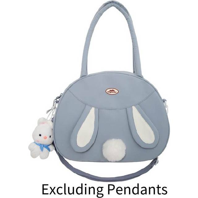 (Blue, 37cm/14.57in) Shoulder Cross Body Bag Large Capacity Rabbit Ears Soft Cute Casual Womens