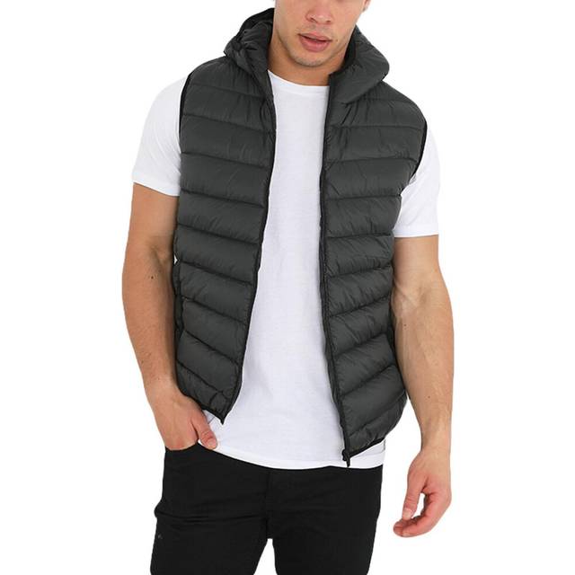Mens Hooded Sleeveless Padded Puffer Jacket
