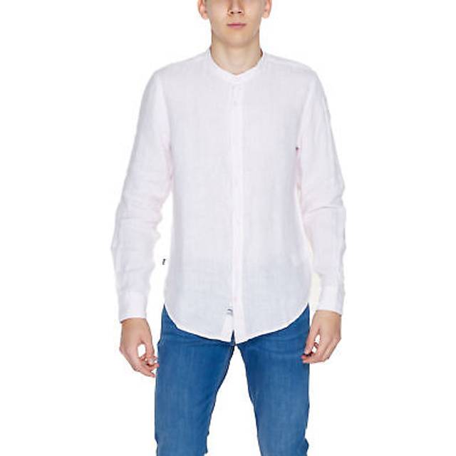 Blauer, Skjorta, Herr, M, Linne, Linneskjorta med lång ärm - white (M)