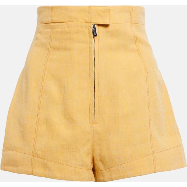 Jacquemus Le Short Areia high-rise linen-blend shorts - yellow (UK 16)