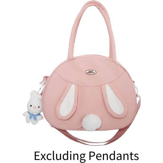 (Pink, 24cm/9.44in) Shoulder Cross Body Bag Large Capacity Rabbit Ears Soft Cute Casual Womens
