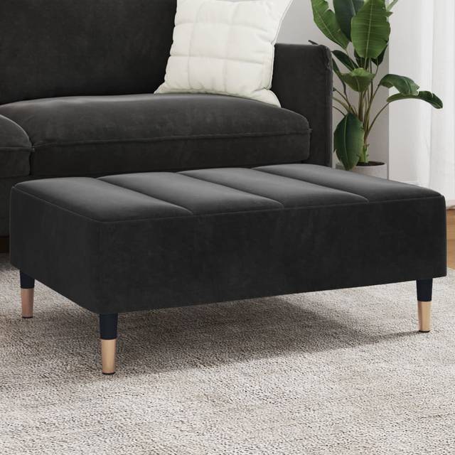 Fotpall svart 77x55x31 cm sammet