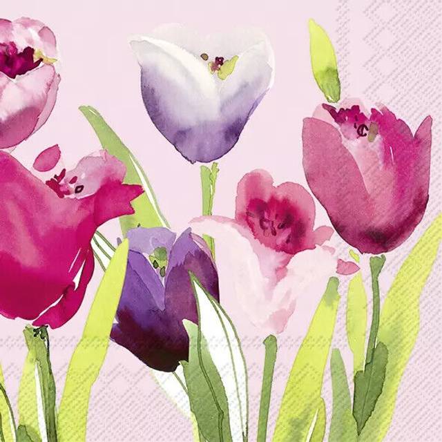 IHR Pink Flower Watercolour Print Lunch Paper Napkins 20 Disposable 3-Ply