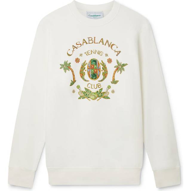 Men's Casablanca Joyaux D'Afrique Tennis Club Sweatshirt White - Size: XL
