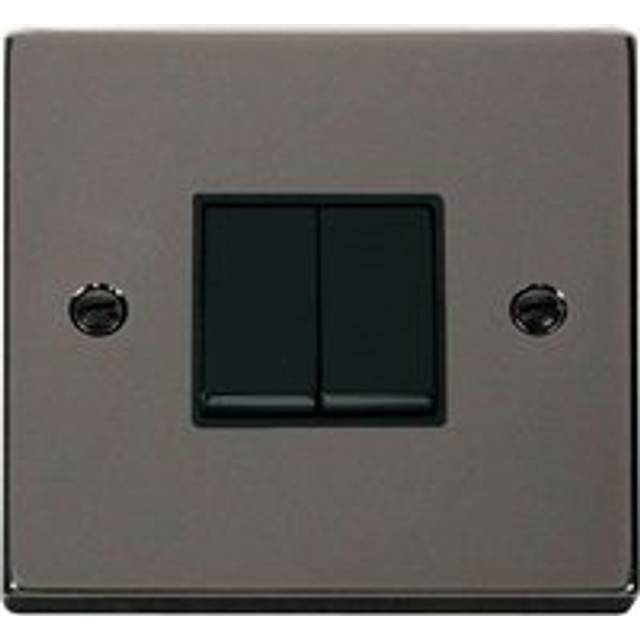 Se Home - Black Nickel 10A 2 Gang 2 Way Light Switch - Black Trim