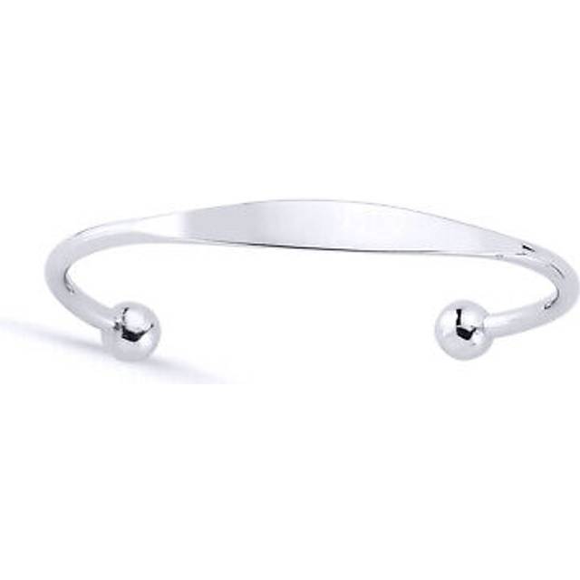 Jewelco London Kids Sterling Silver ID Torque Identity Baby Bangle Bracelet - BN23