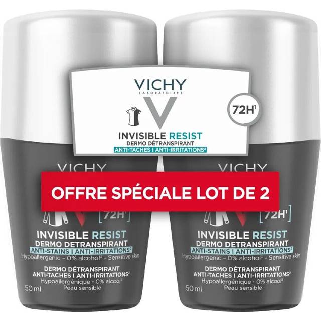 Vichy Men Invisible Resist Dermo Andningsbar Deodorant Anti Irritation 72h 2x50ml