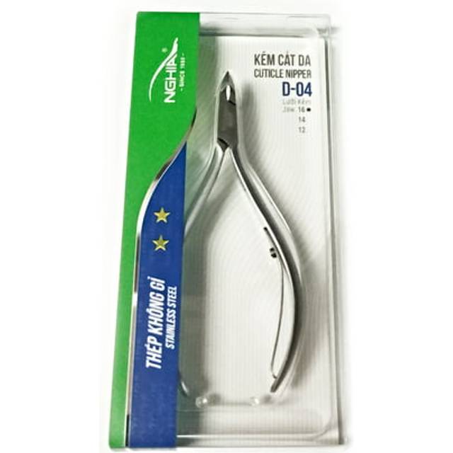 NGHIA Cuticle Nipper - D-04 JAW 16 | Stainless Steel | Durable and Sharp | Ergonomic Design | Grey Plated | Ideal for Salons and Home Use