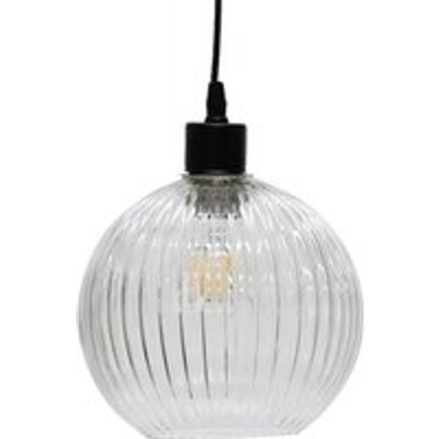 Betchley - Clear Ribbed Glass Globe Easy Fit Pendant Shade