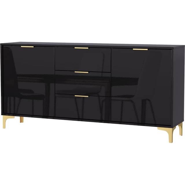 Goldline Gloss Sideboard - Black 140cm