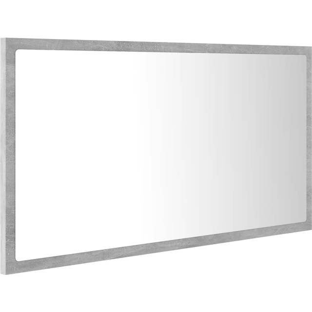 vidaXL LED Bathroom Mirror Concrete Grey 80x8.5x37 cm Acrylic