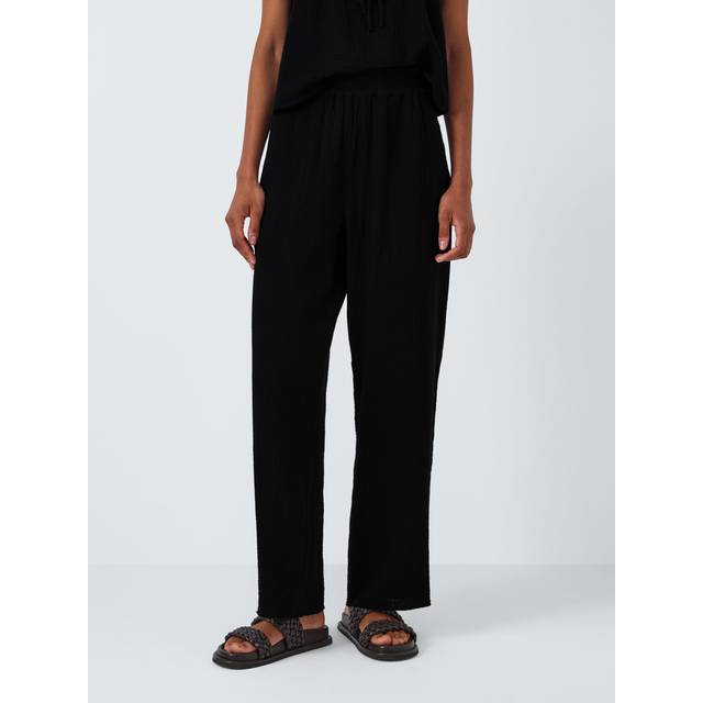 Leon Cropped Gauze Pants - BLACK GAUZE - Large