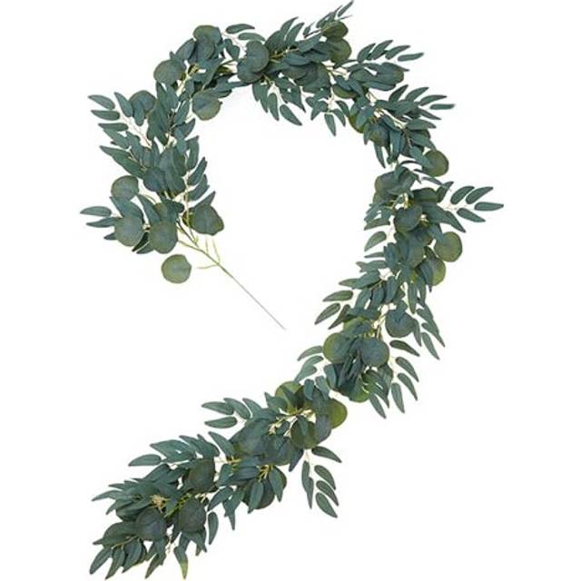 2 Meters Artificial Eucalyptus Willow Leaf Garland, Green Decoration, Artificial Rattan, Ivy, Suitable for Autumn Decoration, Artificial Plants.