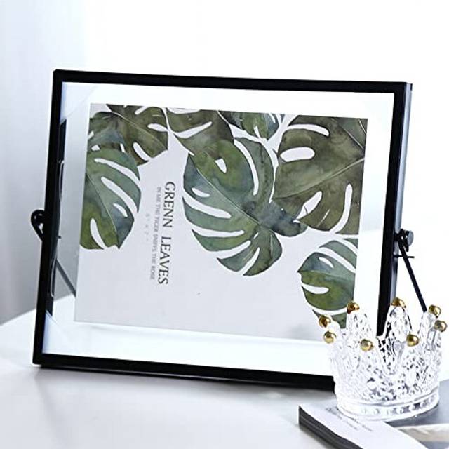 Black Photo Frame Decor with Plexiglas Desk Pictures Display 5x7 to 6x8 desktop Picture Frames,Vintage Style,for Photos, artwork, & More,Tabletop