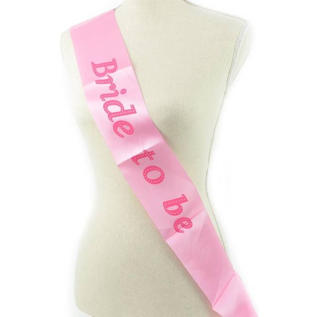 Womens Bride Party Sash Pink Hen Night Wedding Bridal Shower Fancy Dress Accessory Decorations - One Size