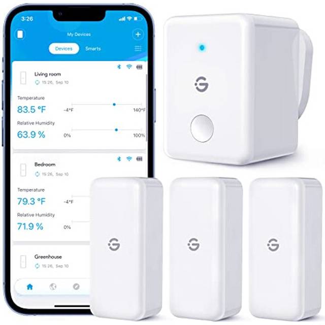 GoveeLife WiFi Room Thermometer Hygrometer 3Pack, Wireless Smart Indoor Temperature Humidity Sensor with Alert and 2 Years Free Data Storage, for Baby
