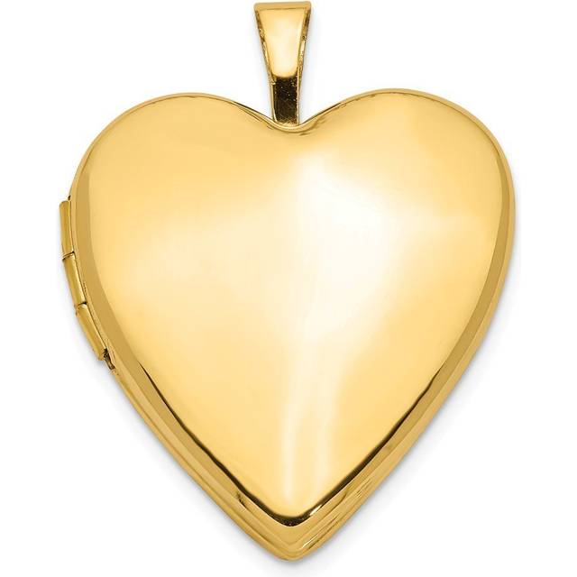 Quality Gold XL588 14K Yellow Gold 20mm Plain Polished Heart Locket Pendant