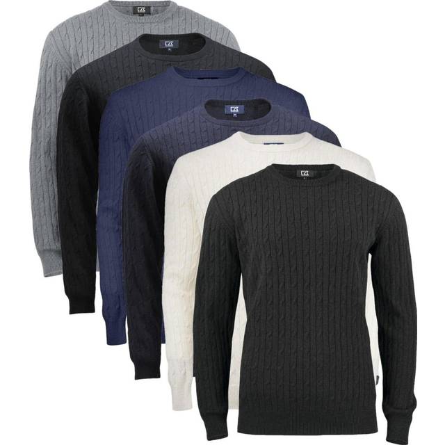 Cutter &amp; Buck Blakely Knitted Sweater Men 355402 Navy Melange 2XL