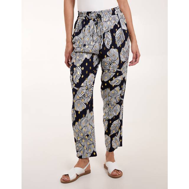 Blue Vanilla Womens Printed Trousers - Navy - Size Small