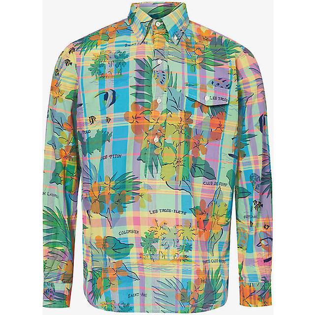 Polo Ralph Lauren Mens 6322 Island Tropical Floral and Check-pattern Cotton Shirt Xxl