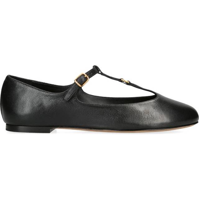 Chloe Womens Black Marcie T-bar Leather Mary-jane Flats Eur 38.5 / 5.5 Uk Women - BLACK