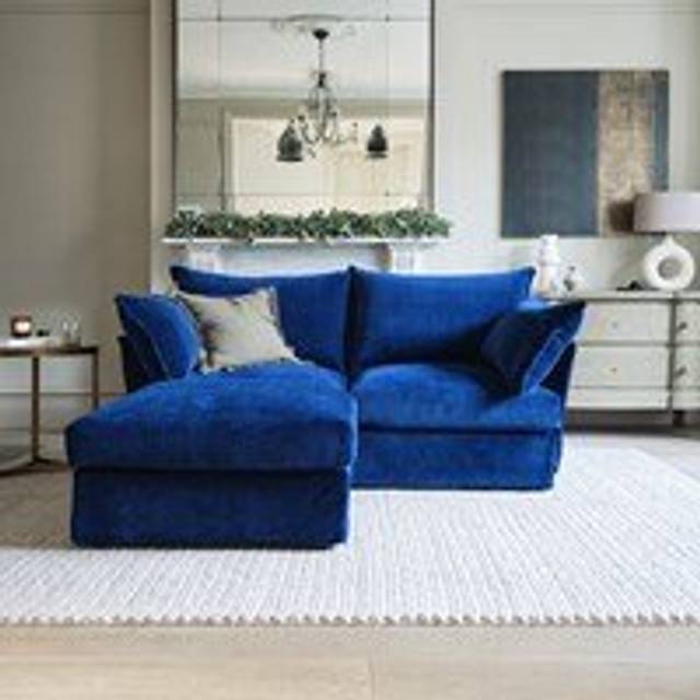 Swyft Sofa in a Box Model 06 Modular Royal Velvet 2 Seater Sofa with Chaise - Burgundy