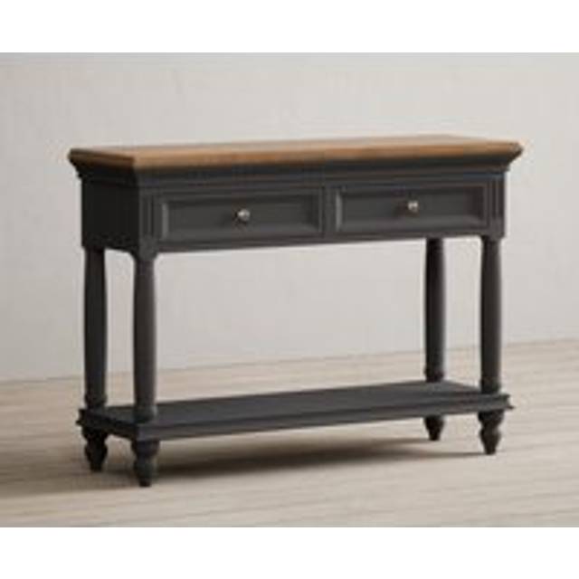 Francis Oak and Charcoal Grey Painted Console Table