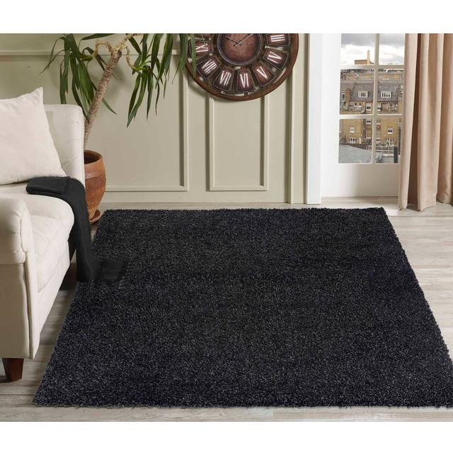 Modern Elegant Soft Shaggy Rug for Living Rooms - Stylish Area Rugs - Charcoal - 200cm x 290cm