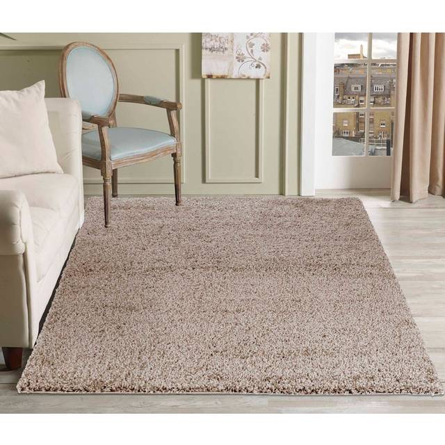 Desire Rugs Modern Plain Soft Shaggy Rug For Living Rooms - Stylish Area Rugs Light Beige 080x150cm, Cream