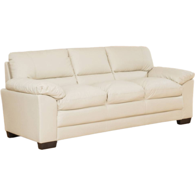 Genoa 3 Seater Cream Bonded Leather Sofa Bed - Artemis Home