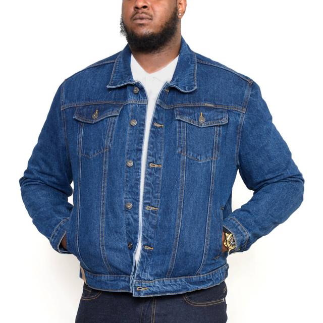 (2XL, Blue) Duke D555 London Western Style Trucker Big Tall Plus King Size Denim Jacket