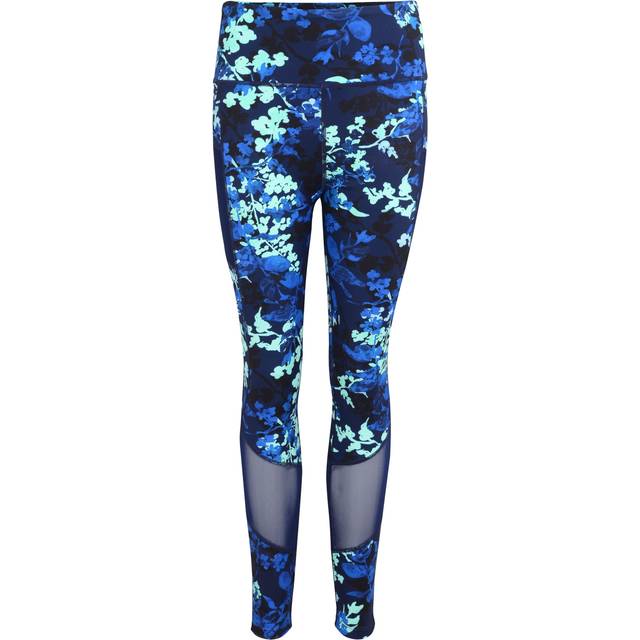 Pour Moi Energy Printed Mesh Panel Legging - Dark Floral, Dark Floral, Size 8, Women