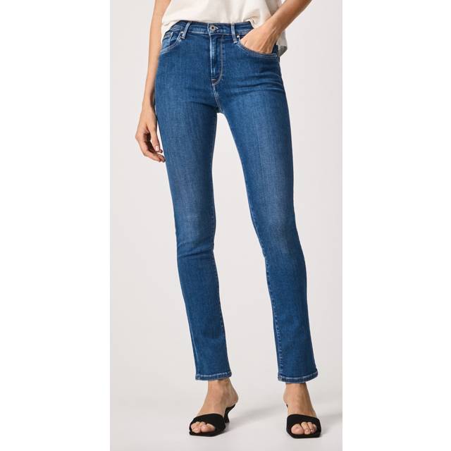 Pepe Jeans Ladies Grace Slim Fit High Waist Denim Jeans GT6 Blue