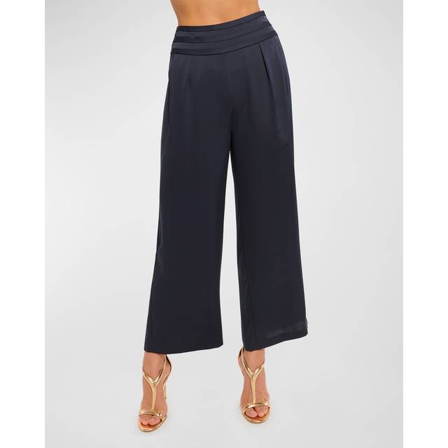 Joss Cropped Wide Leg Pant in Navy - NAVY - 12