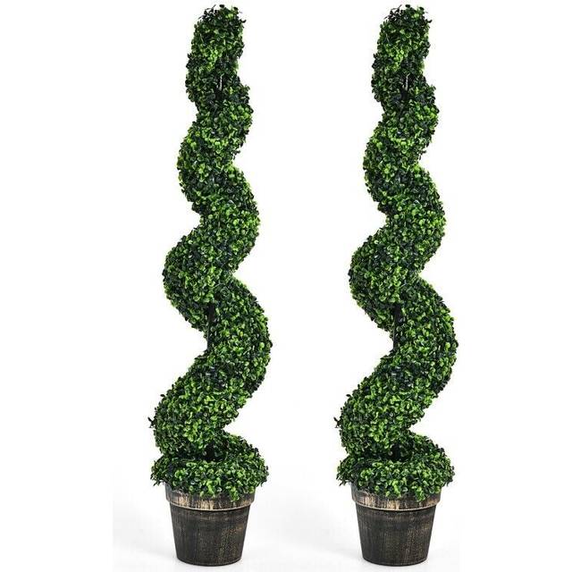 Set of 2 Artificial Spiral Topiary Tree