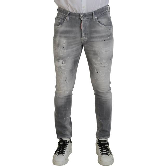 Distressed Skater Fit Denims with Rhinestones 16cm size 48 (48)